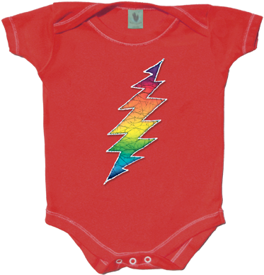 Grateful Dead Lighting Bolt Baby Onesie - Jerry Garcia Moon (500x436), Png Download