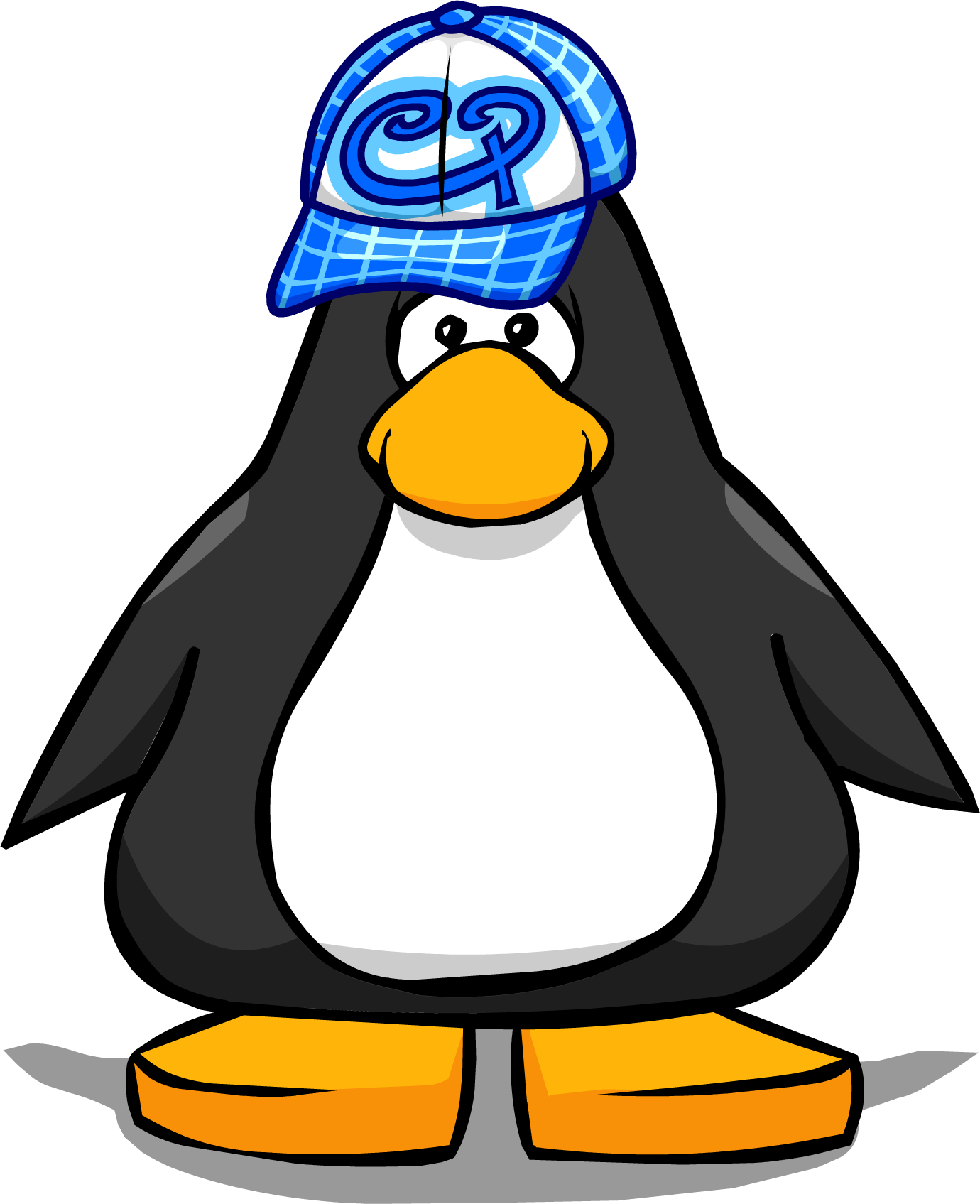 Blue Skater Hat From A Player Card - Club Penguin With Hat (1380x1695), Png Download