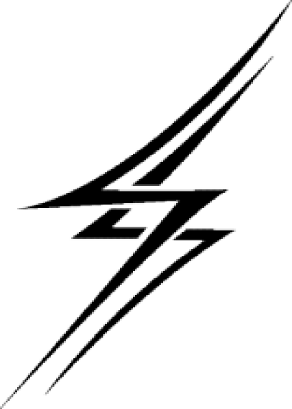 Zoomed In Lightning Bolt Clip Art - Tribal Lightning Bolt (426x596), Png Download