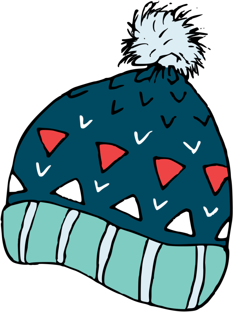 Hand Painted A Blue Knit Hat Winter Transparent Decorative - Hat (1024x1024), Png Download