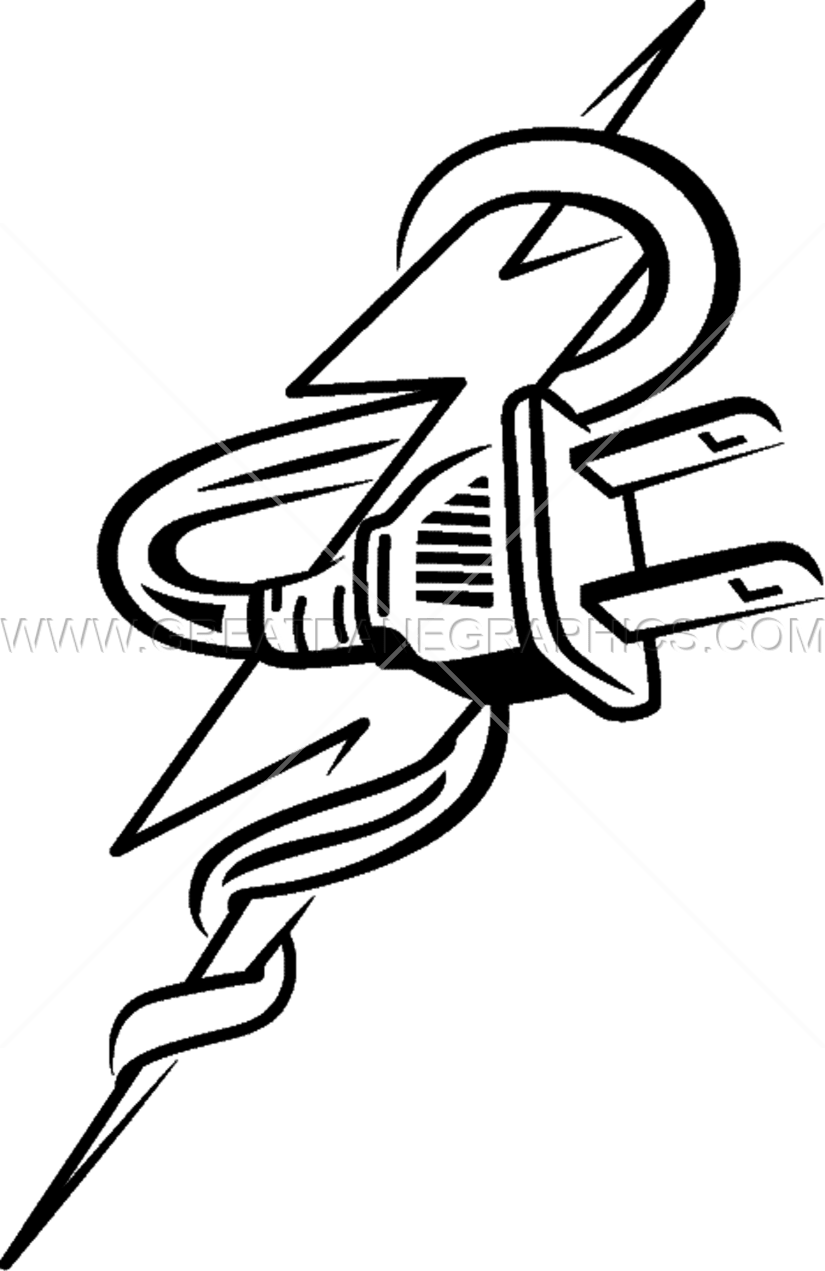 Lightning Bolt Plug - Plug Drawing (825x1271), Png Download