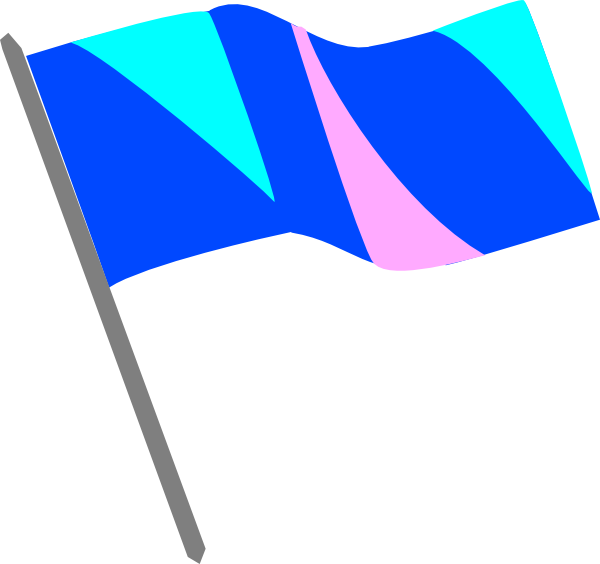 Blue Pink And Turq Flag Clip Art - Color Guard Flag Clipart (600x564), Png Download