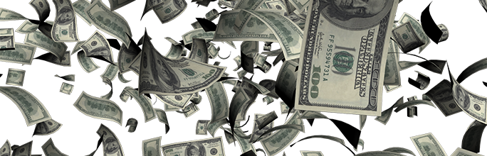 Rain Of Benjamins - Transparent Background Money Png (684x220), Png Download