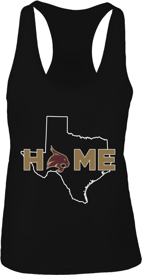 Home With State Outline Texas State Bobcats Shirt - Top (1000x1000), Png Download