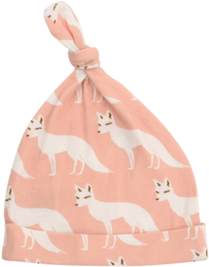 Pink Fox Organic Knot Beanie - Milkbarn Organic Knotted Hat Pink Fox (480x480), Png Download