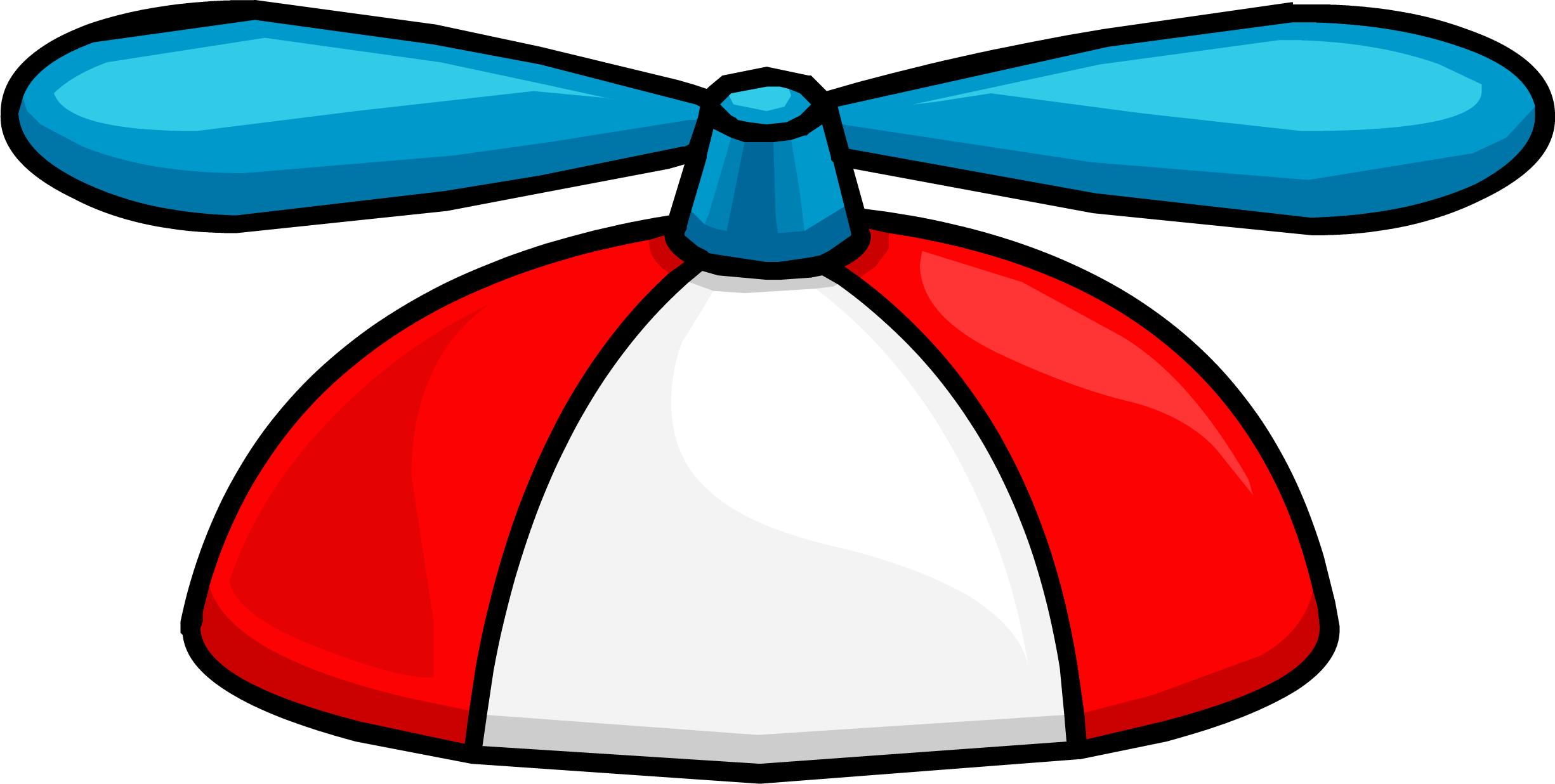 Propeller Cap - Propeller Hat Png (2451x1236), Png Download