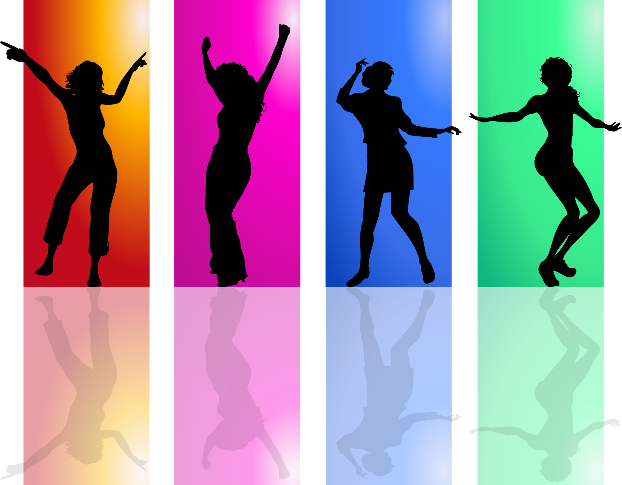 Clipart - Dancing Woman Silhouette (2097x1635), Png Download