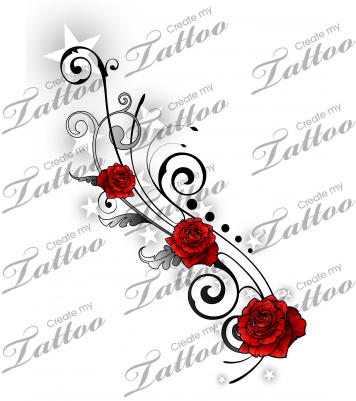 Sbink Stars And Rose Vine - Capricorn Tattoos Designs For Girls (400x400), Png Download
