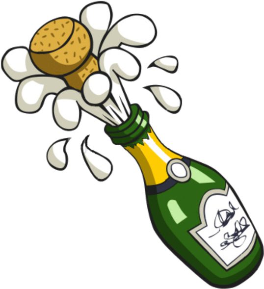 Free Popping Champagne Bottle Clip Art - Bottiglia Che Si Stappa (600x600), Png Download