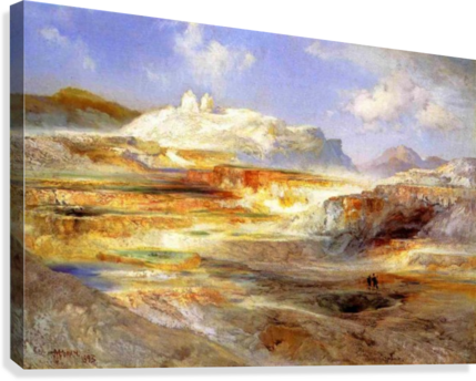 Jupiter Terrace Yellowstone, 1893 Canvas Print - Jupiter Terrace Yellowstone Poster Print By Thomas (429x344), Png Download