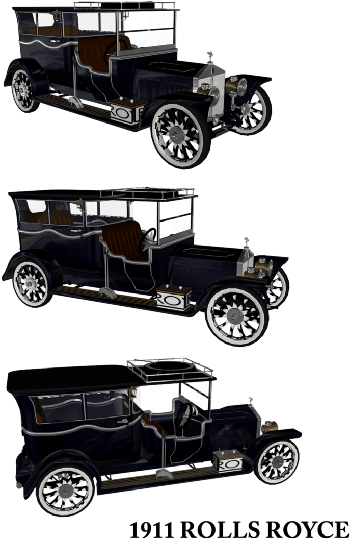 1011 Rolls Royce Png 3 By Mysticmorning - Antique Car (734x1089), Png Download