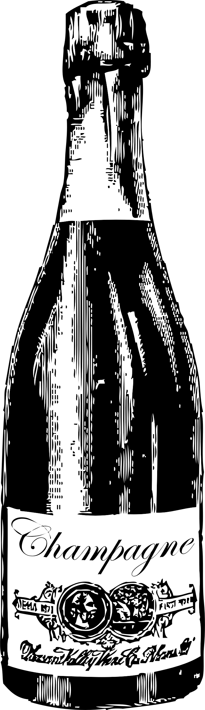 Champagne Bottle Free Download - Bottle (231x800), Png Download