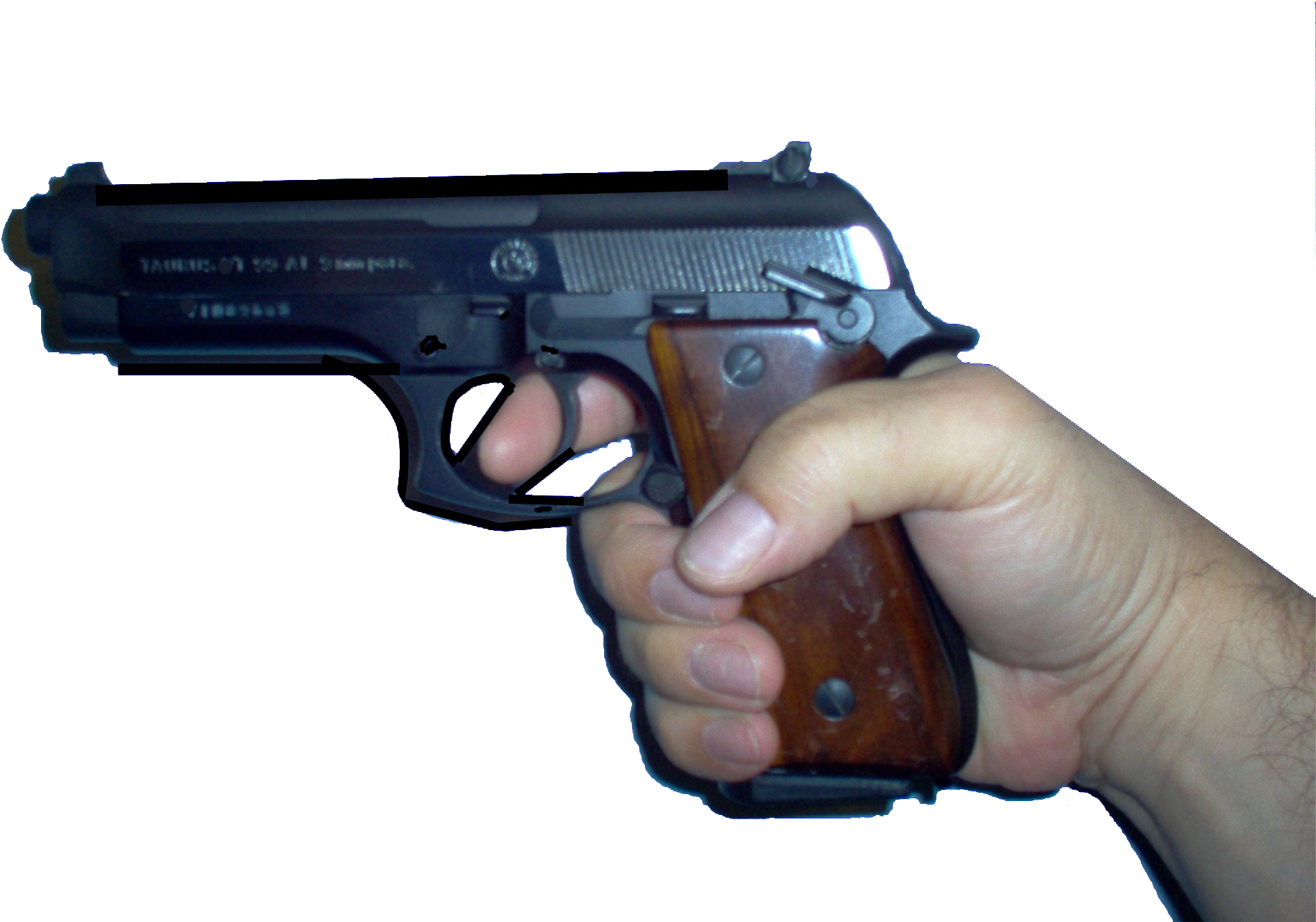 Transparent Gun By Daviddday On Deviantart Clip Freeuse - Pistol (2048x1536), Png Download