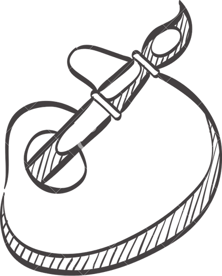 Paint Palette Drawing At Getdrawings - Painting (444x550), Png Download