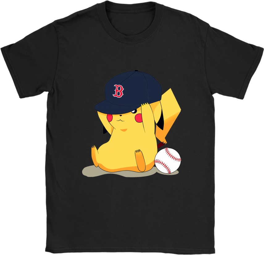 Cute Pikachu Boston Red Sox Baseball Sports Shirts - Need My Space T-shirt (9 Colors Available, S-xxxl) (1024x1024), Png Download