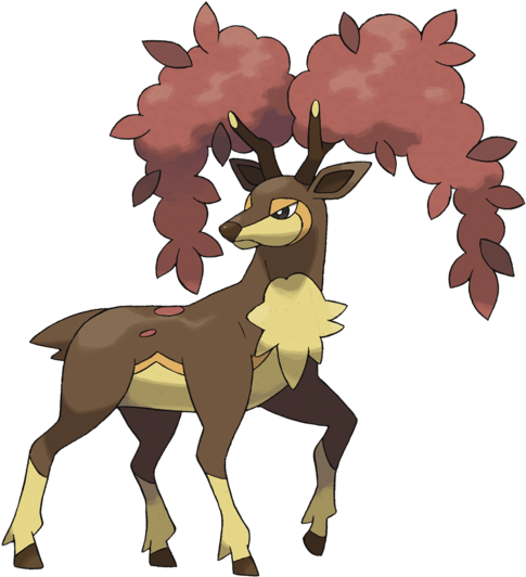 586 Sawsbuck Autumn - Sawsbuck Pokemon (489x533), Png Download