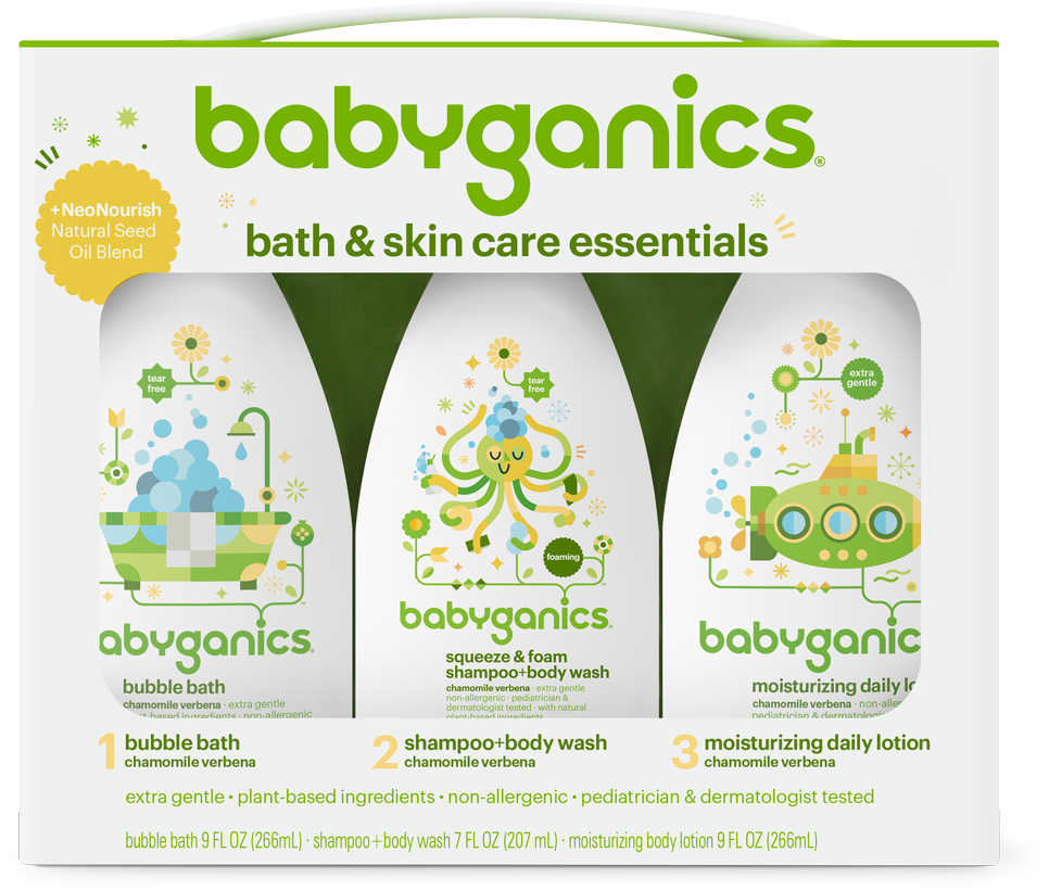 Bath And Skin Care Essentials - Babyganics Bath And Skin Care Essentials Kit (1200x1200), Png Download