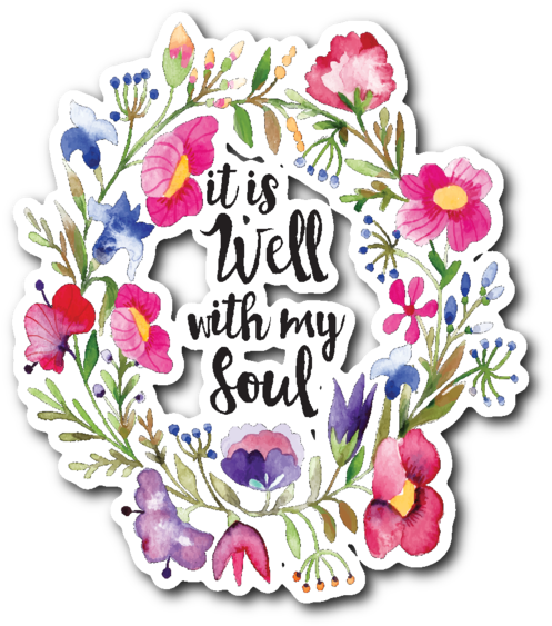 It Is Well With My Soul 3" X 4" Die Cut Vinyl Sticker - It Is Well With My Soul Watercolor (600x600), Png Download