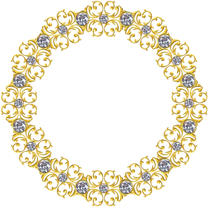 Gold, Frame, Round, Border, Decoration, Ornate, Antique - Portable Network Graphics (722x720), Png Download