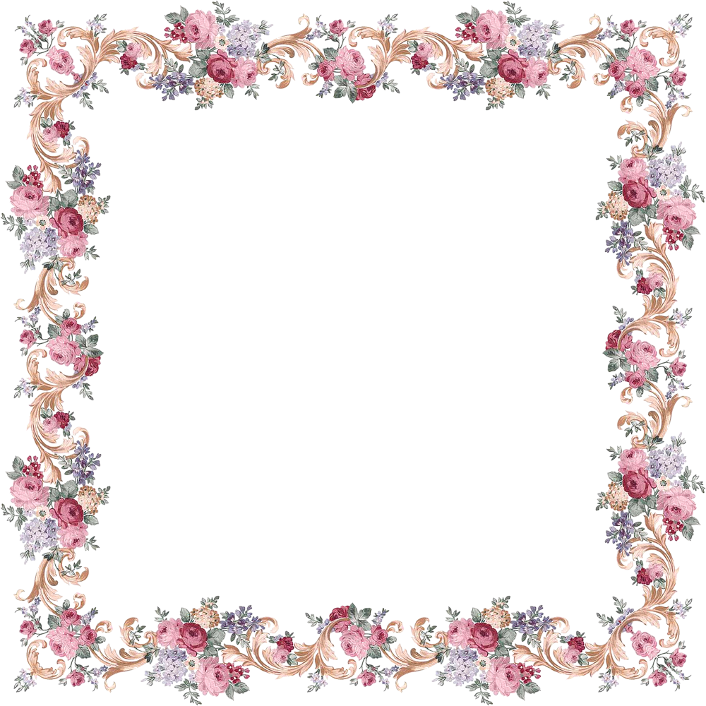 Papirolas Coloridas - Victorian - Thank You Flower Border (1000x1000), Png Download