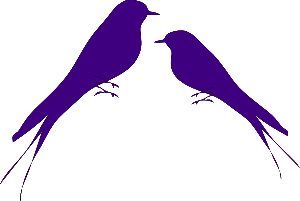 Love Birds Clip Art At Clker - Bird Silhouette (600x403), Png Download