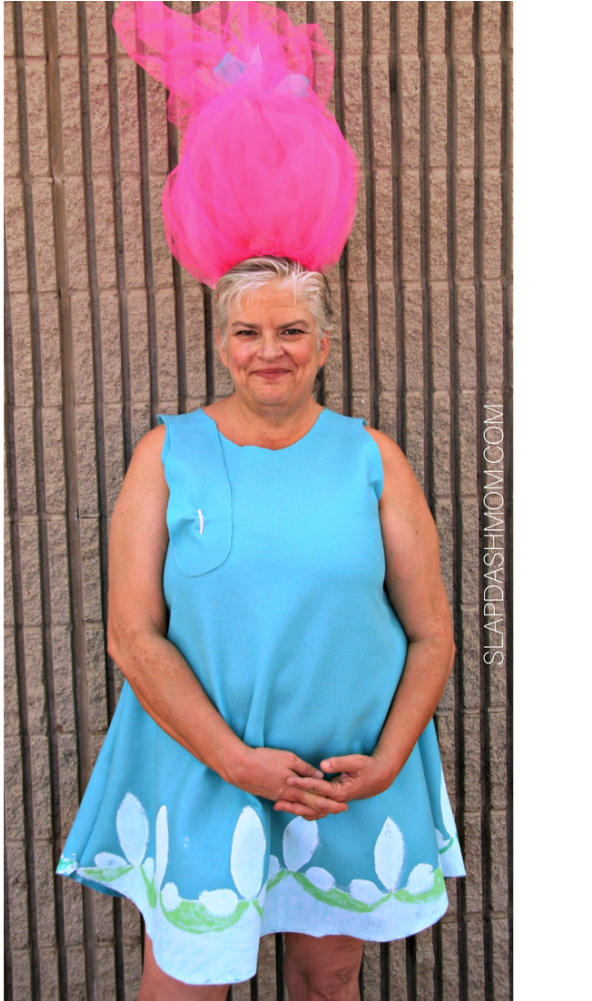 No Sew Treasure Troll Halloween Costume - Adult Troll Costume (667x1000), Png Download