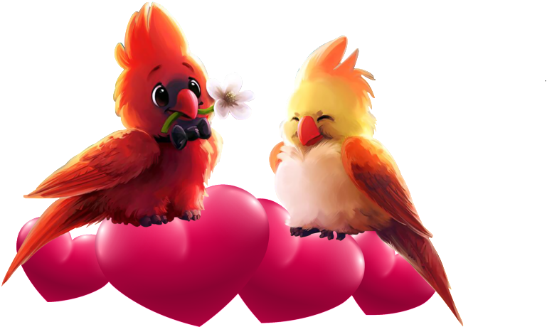 Cartoon Love Bird Decoration Image Free Download Files - Macaw (1024x886), Png Download