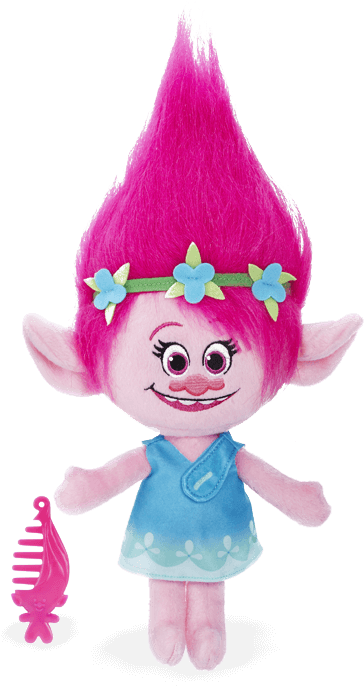Trolls Sprechender Plüsch Poppy - Trolls Pink (700x700), Png Download