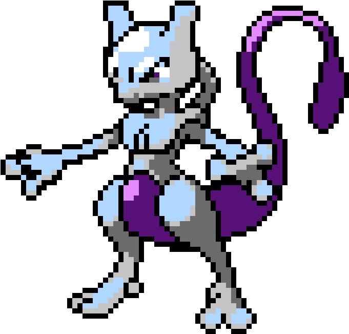 Mewtwo - Minecraft Pixel Art Pokemon Mewtwo (850x720), Png Download