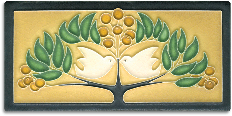 Lovebirds - Green Oak - Motawi Tileworks (1000x1000), Png Download