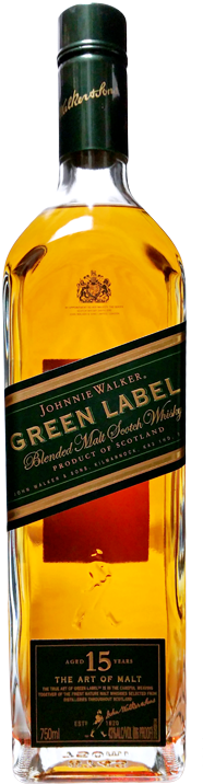 Johnnie Walker Green Label - Blended Whiskey (450x773), Png Download