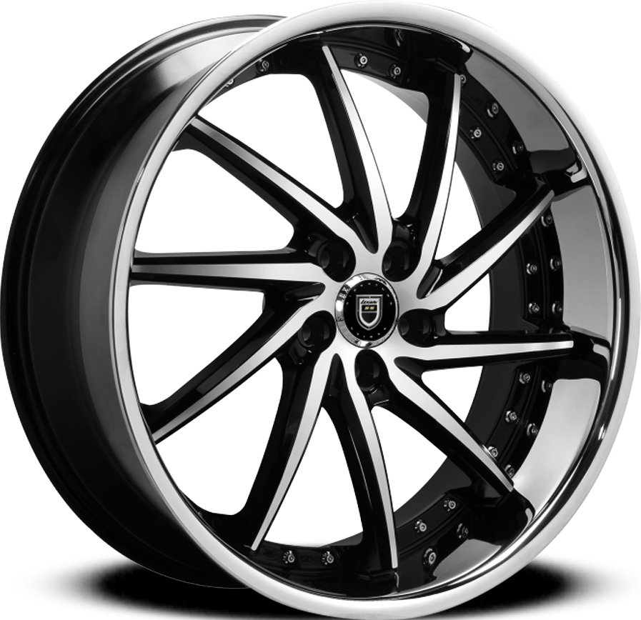 Artemis Ss 20" - Black Rim Chrome Lip (897x868), Png Download