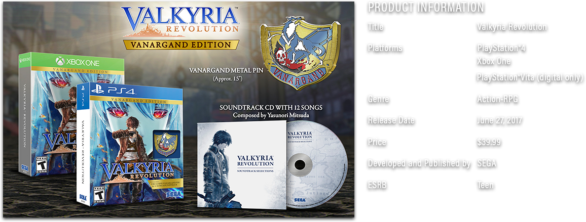Sega, The Sega Logo And Valkyria Revolution Are Either - Valkyria Revolution Limited Edition (1156x439), Png Download