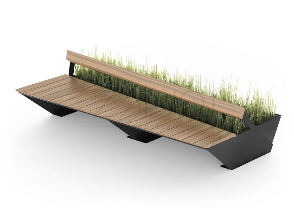Penrose Modular Stylish Urban Bench - Modern Benches Png (937x687), Png Download
