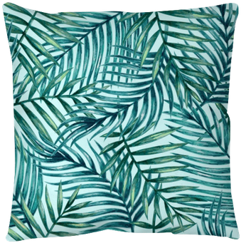 Watercolor Tropical Palm Leaves Seamless Pattern - Palm Leaves Pattern (400x400), Png Download