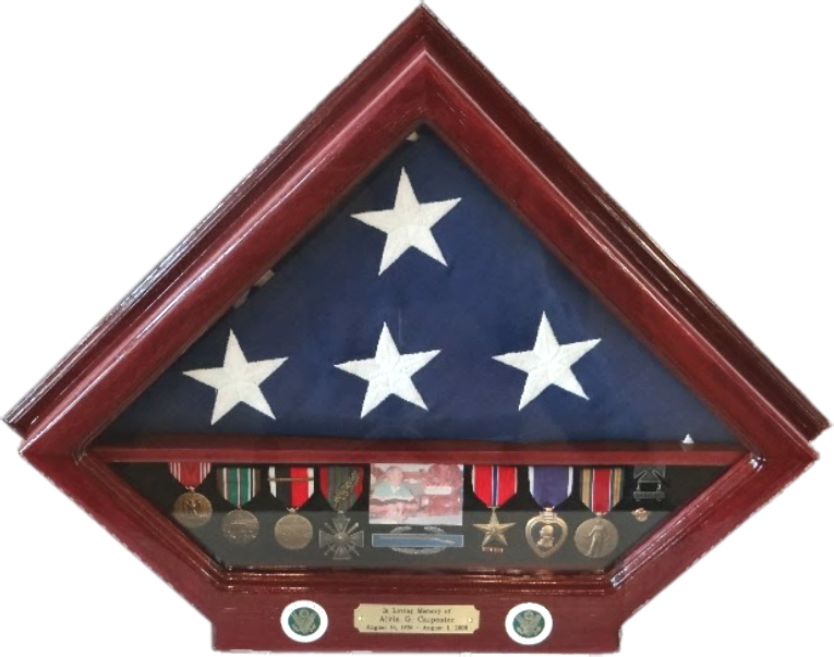 Purpleheart Diamond Memorial Flag Display Case Shadow (765x603), Png Download