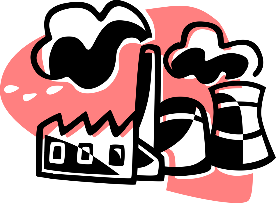 Vector Illustration Of Industrial Manufacturing Factory (948x700), Png Download