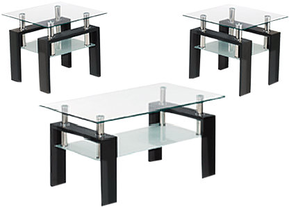 Image For Living Room Table Set With Tempered Glass (519x804), Png Download