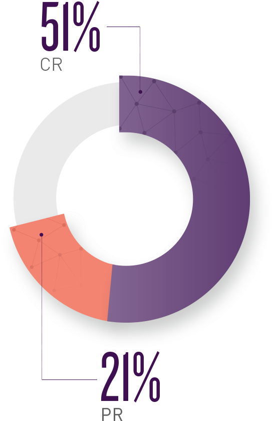 Of The 52 Patients Who Achieved Cr, 14 Initially Had (572x900), Png Download