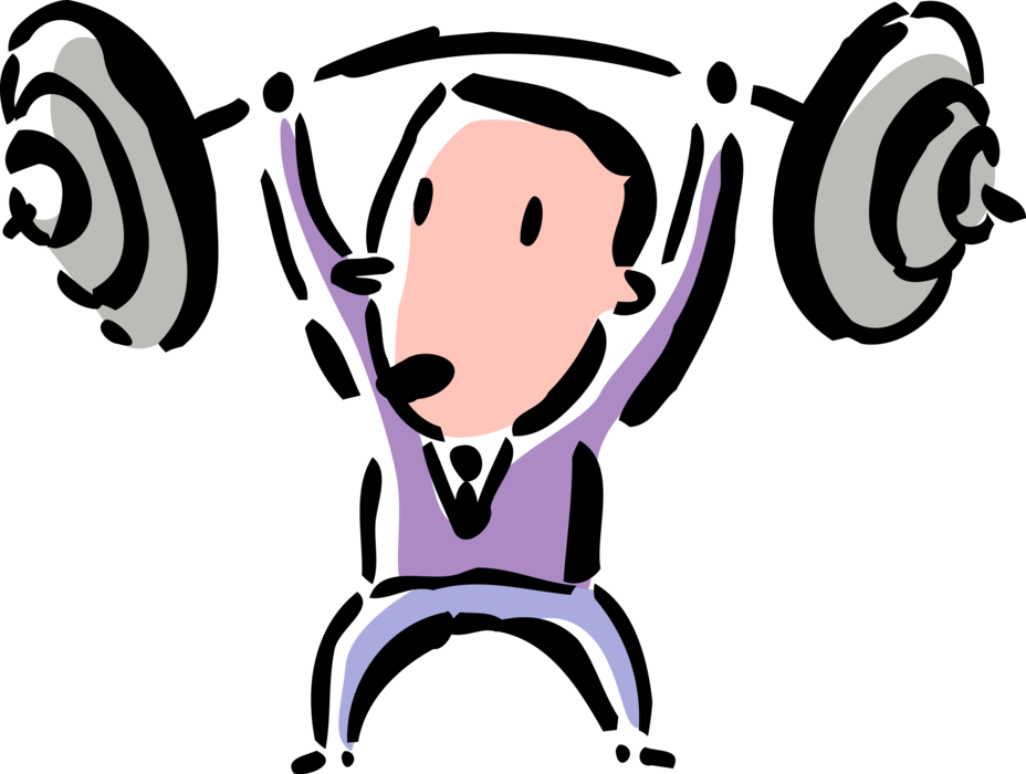 Vector Illustration Of Strongman Businessman Weightlifter (928x700), Png Download