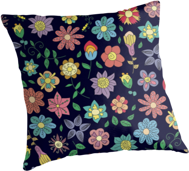 Flowers Drawn By Hand (875x875), Png Download