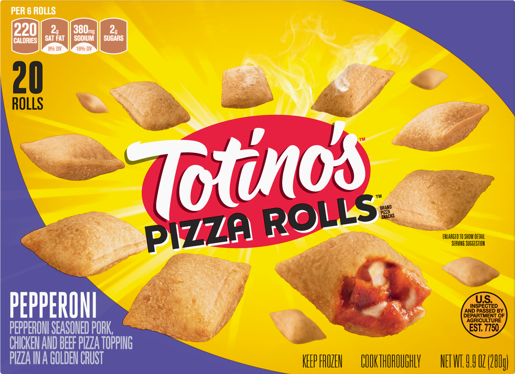 Totinos Pepperoni Pizza Rolls Snacks Rolls Oz Box Png (1800x1800), Png Download