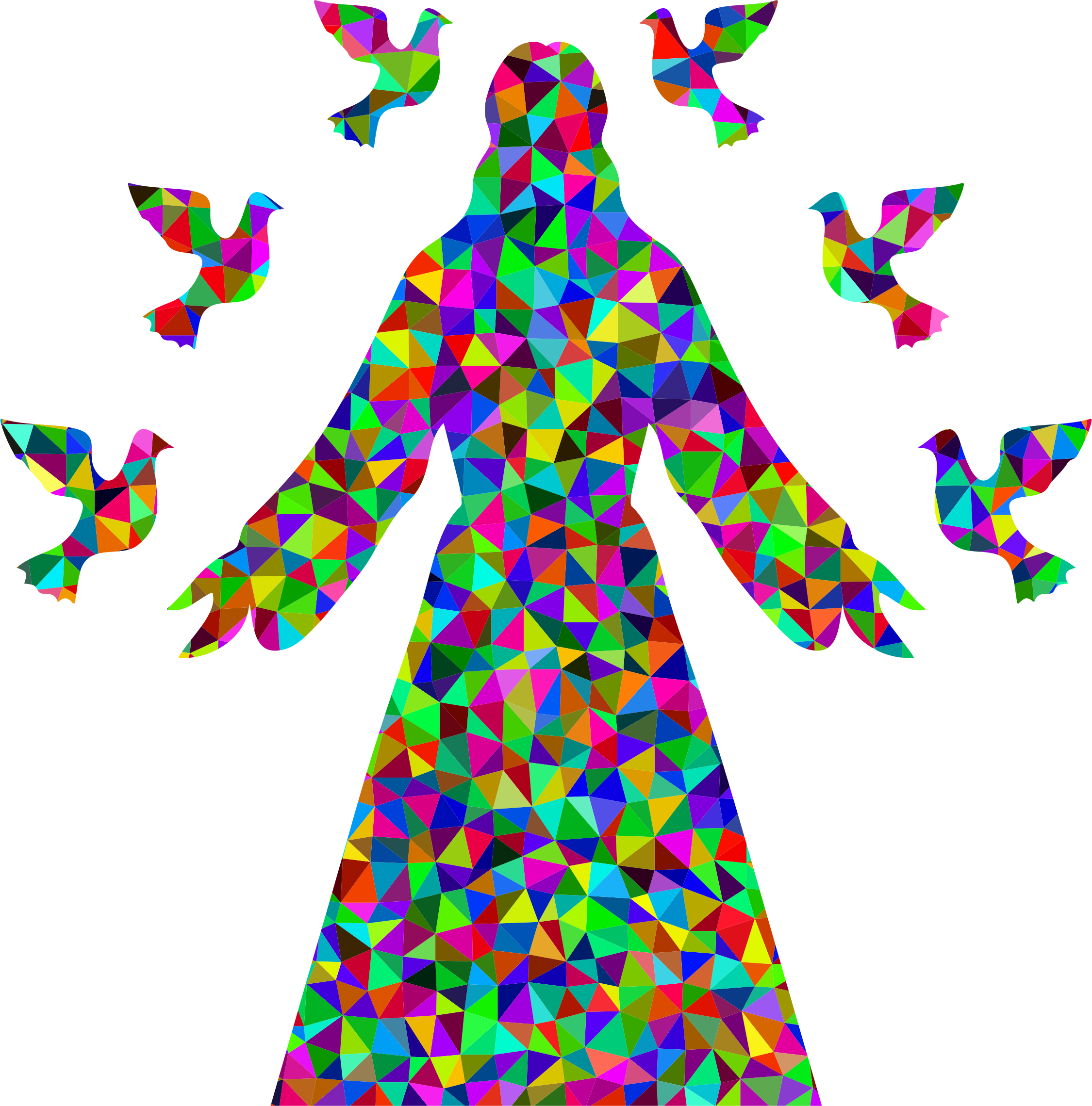 This Free Icons Png Design Of Prismatic Low Poly Jesus (2250x2280), Png Download