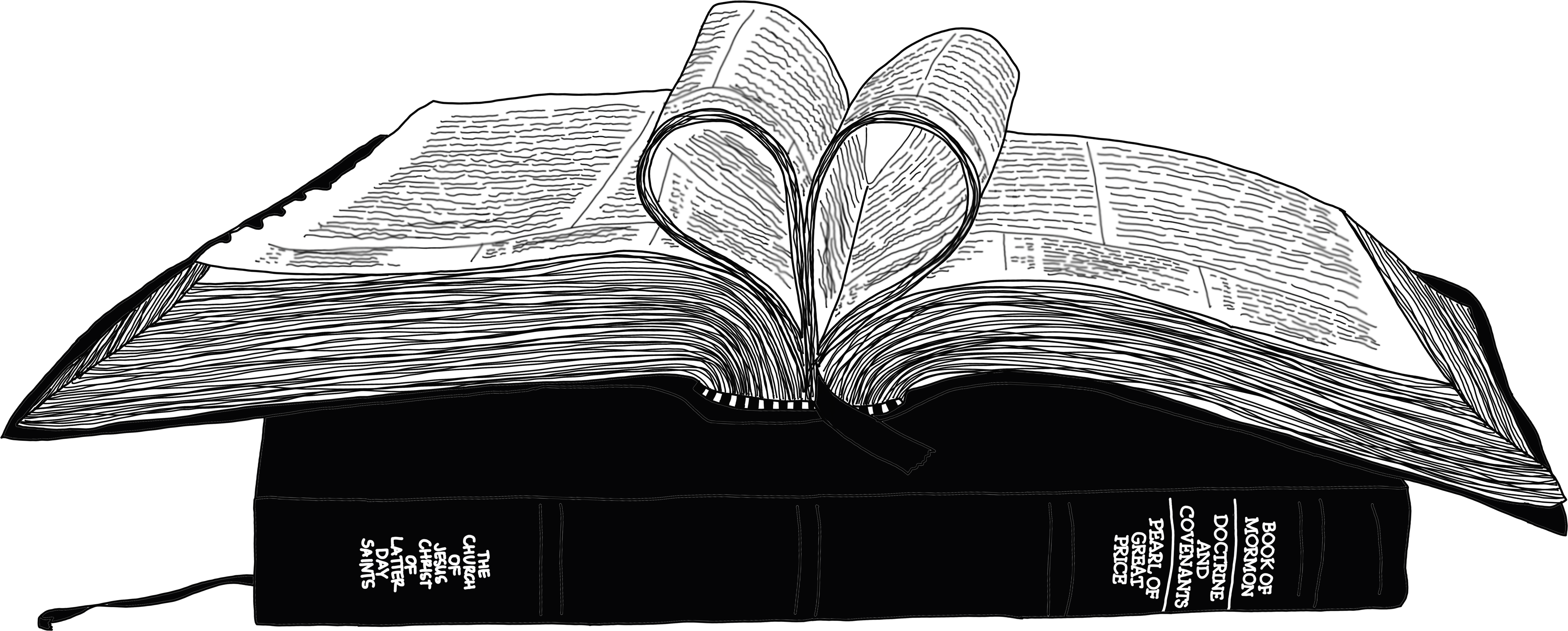 Bible Drawing Doctrine - Doctrine And Covenants Clip Art (5169x2079), Png Download