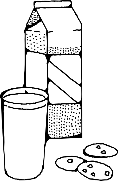 And Clip Art At Clker Com Vector - Milk Clipart Black And White (384x590), Png Download