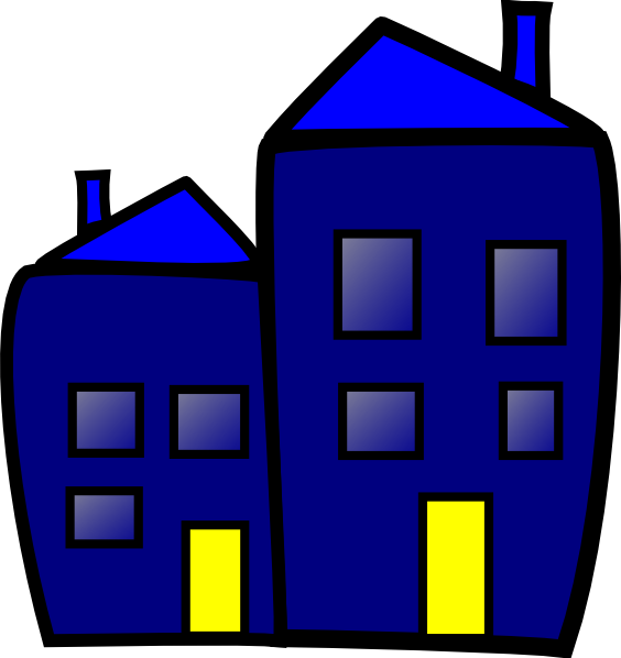 Clip Art At Clker Com Vector Online - Blue Building Clipart (564x598), Png Download