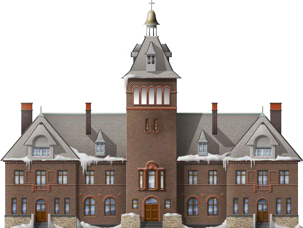 Snowy School - Castle (600x451), Png Download