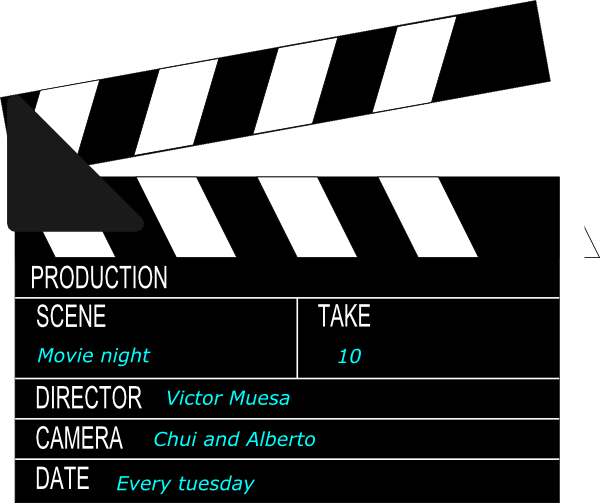 Night At The Movies Clip Art - Director' Clap Board Tile Coaster (600x503), Png Download