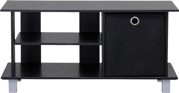 Black Tv Entertainment Unit With Open Back Shelv - Furinno Simplistic Entertainment Center, Brown (800x400), Png Download