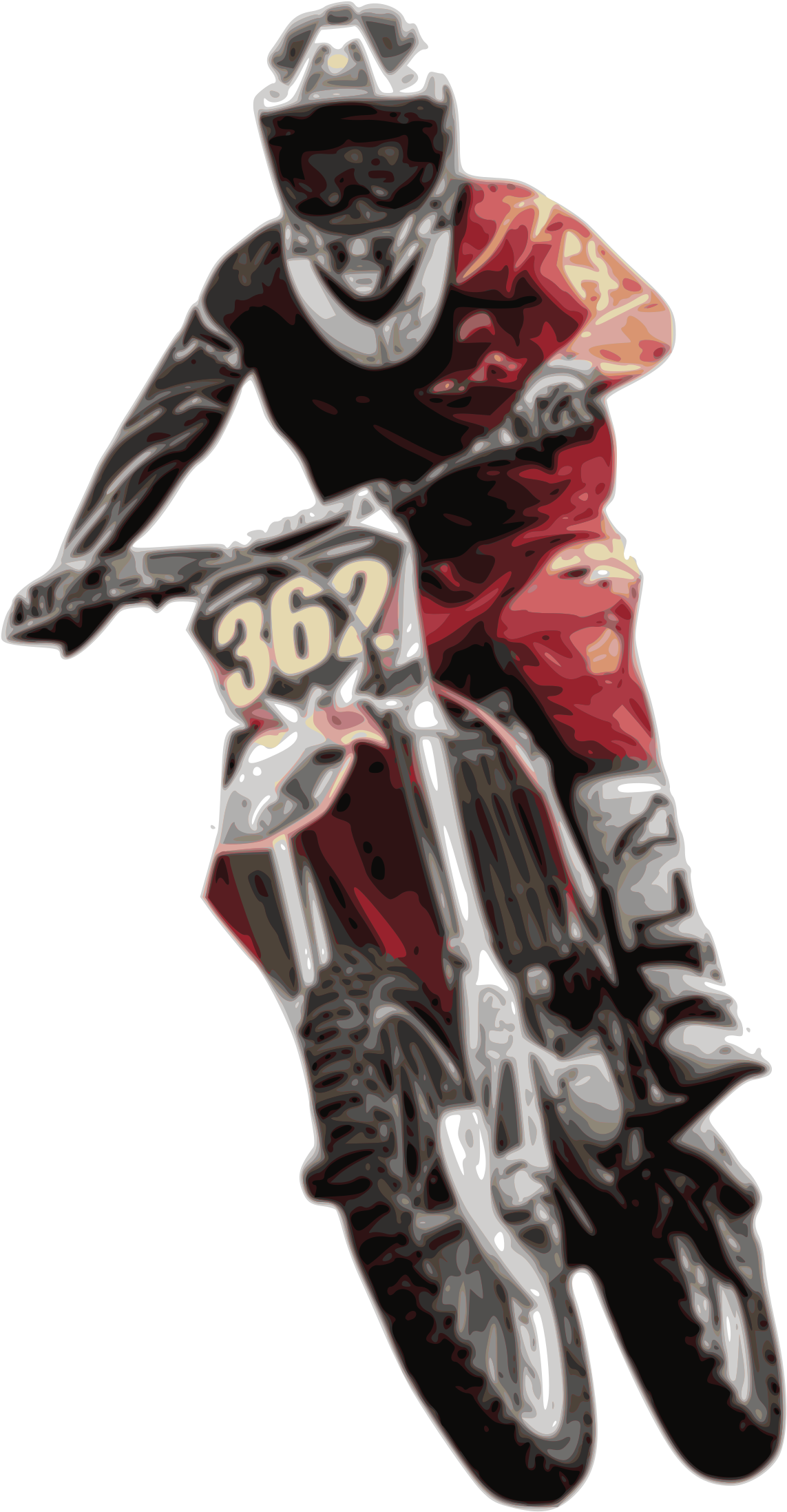 Big Image - Dirt Bike Rider Png (1200x2400), Png Download
